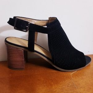 Leather Black Cut Out Booties